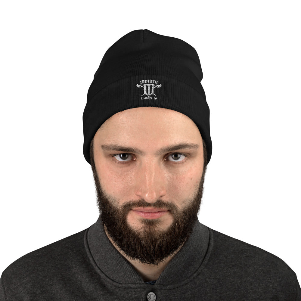 white & black divided Beanie