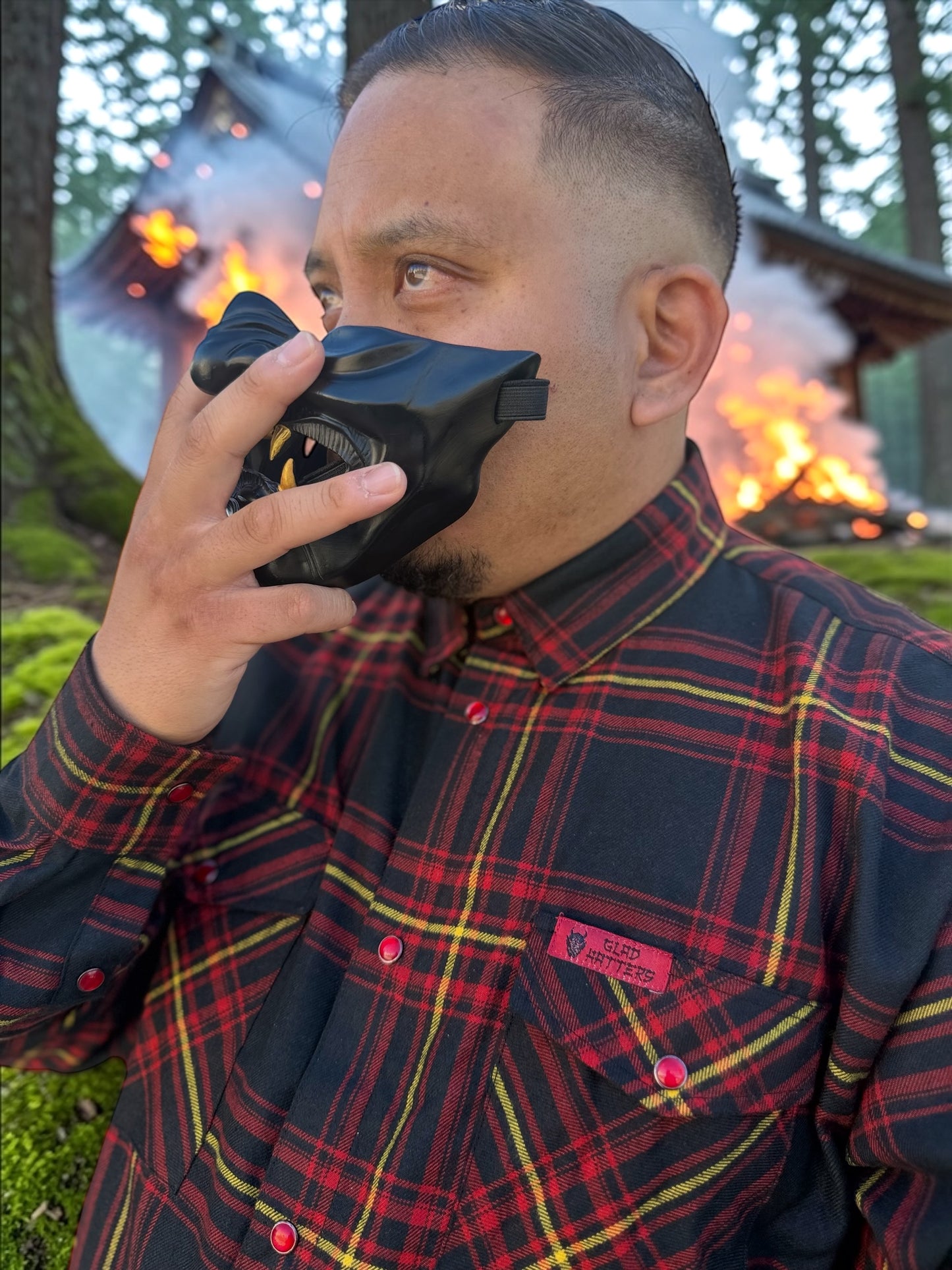 Men’s Hannya collab Long sleeve flannel